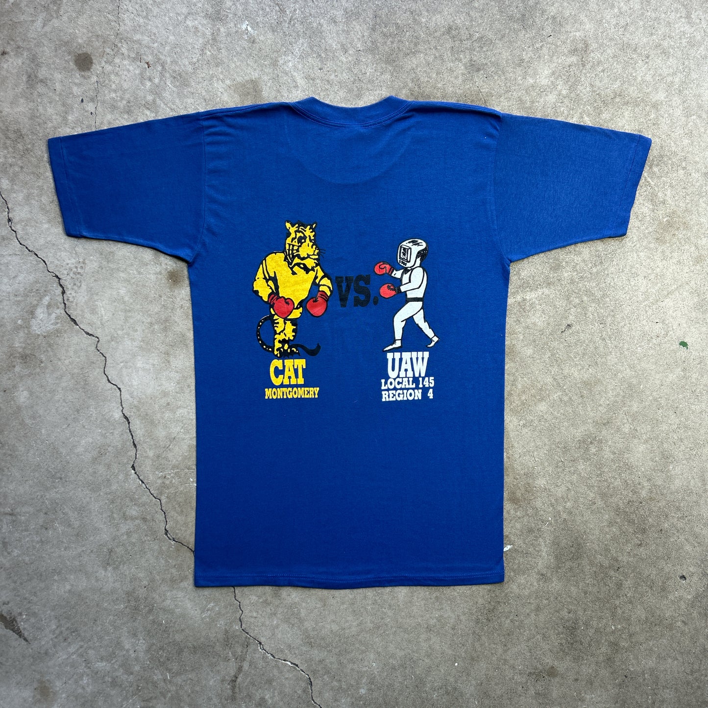 Vintage 80s I'm Locked Out By My Cat, Cat Montgomery VS. UAW Local 145 Region 4 T-shirt
