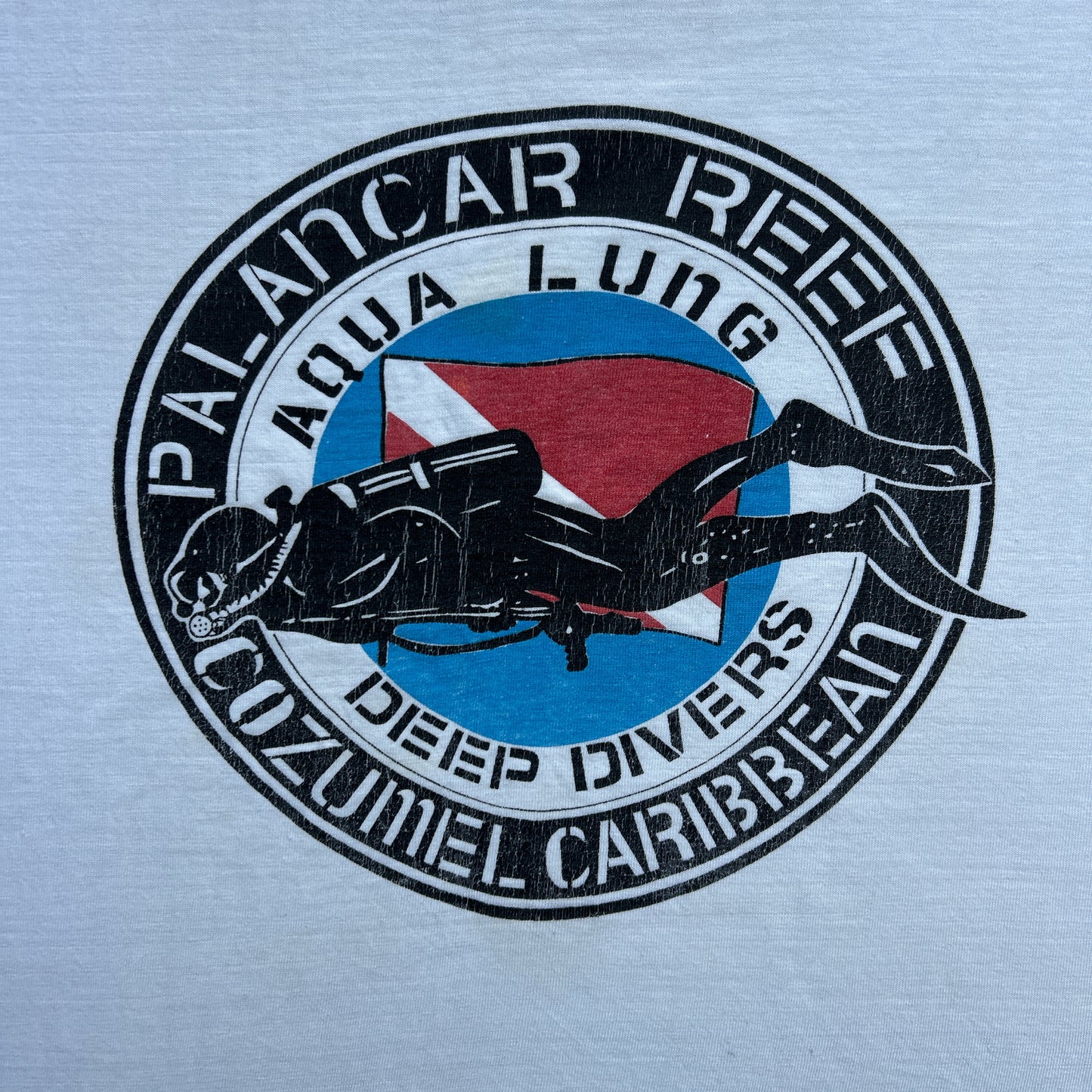 Vintage 90s Palancar Reef, Cozumel, Caribbean, Aqua Lung Deep Divers T-shirt