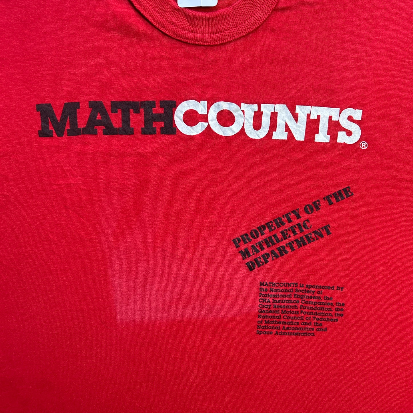 Vintage 80s Math Counts, Property Of The Mathletic Department T-shirt