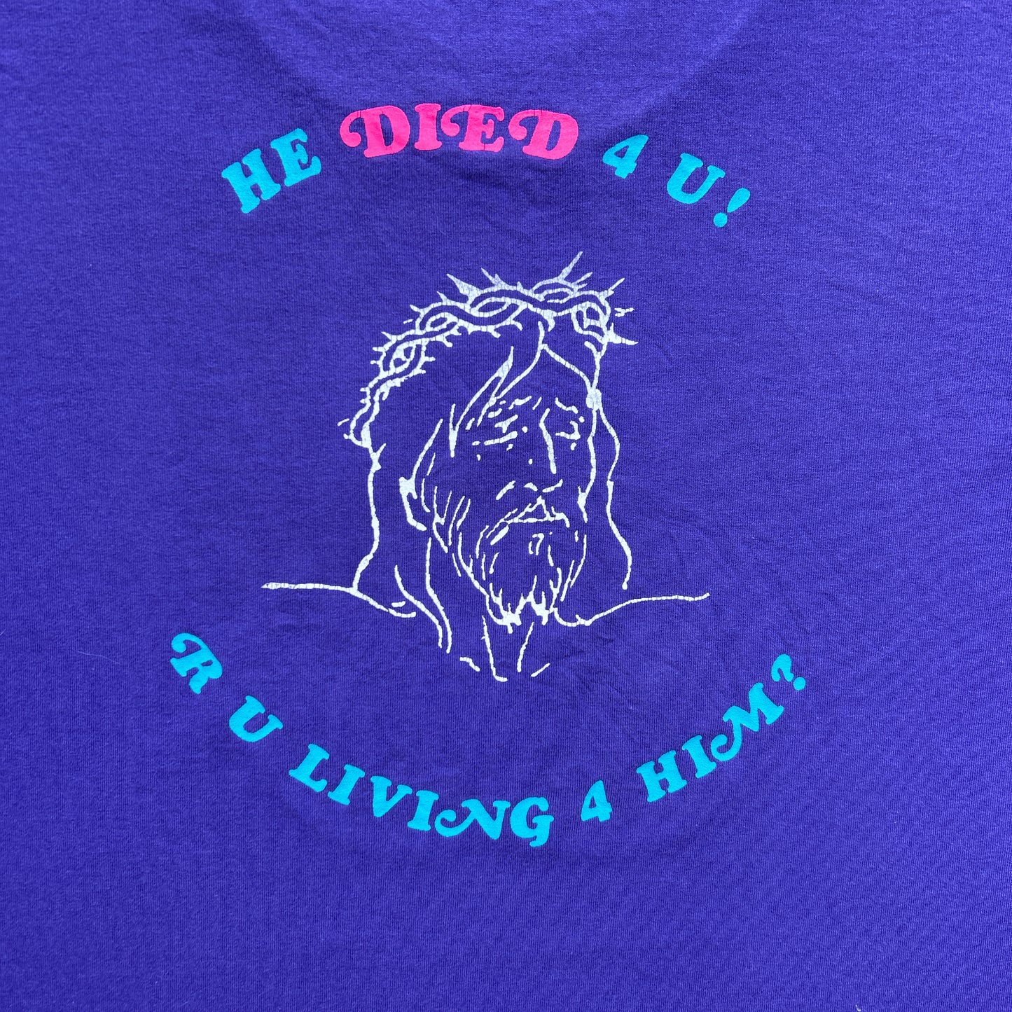 Vintage 90s C.I.A, Christian In Action, Official Member, He Died 4 U!, R U Living For Him? T-shirt