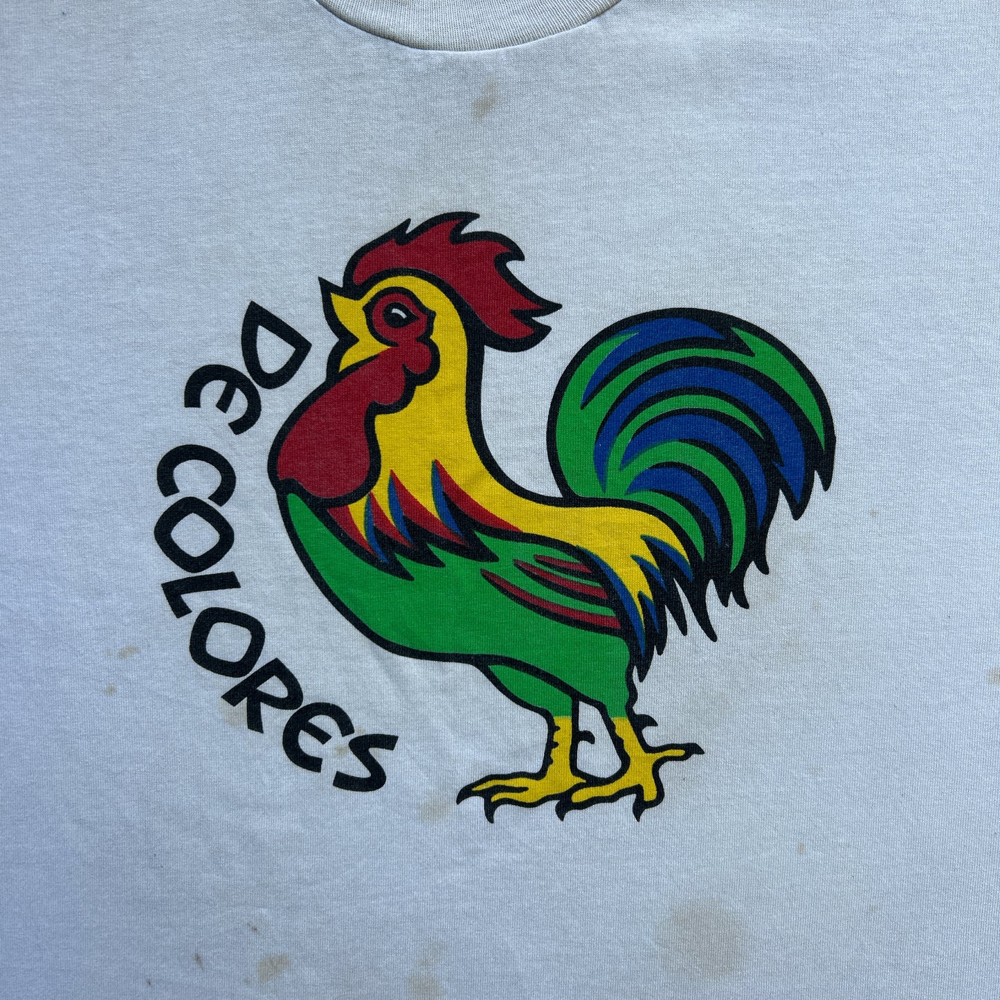 Vintage 90s Cartoon Rooster De Colores T-shirt