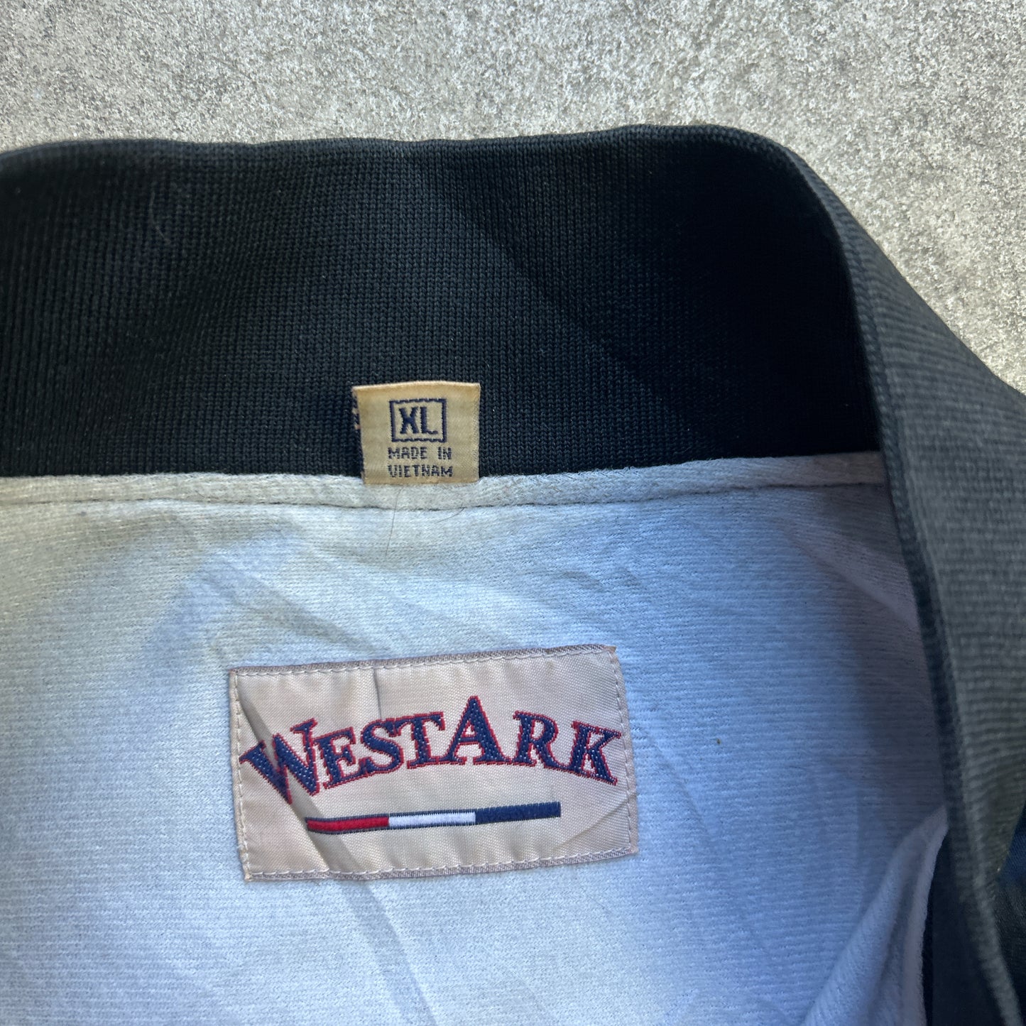 Vintage 90s West Ark Embroidered Satin Bomber “ABF” Trucking Company Varsity Jacket
