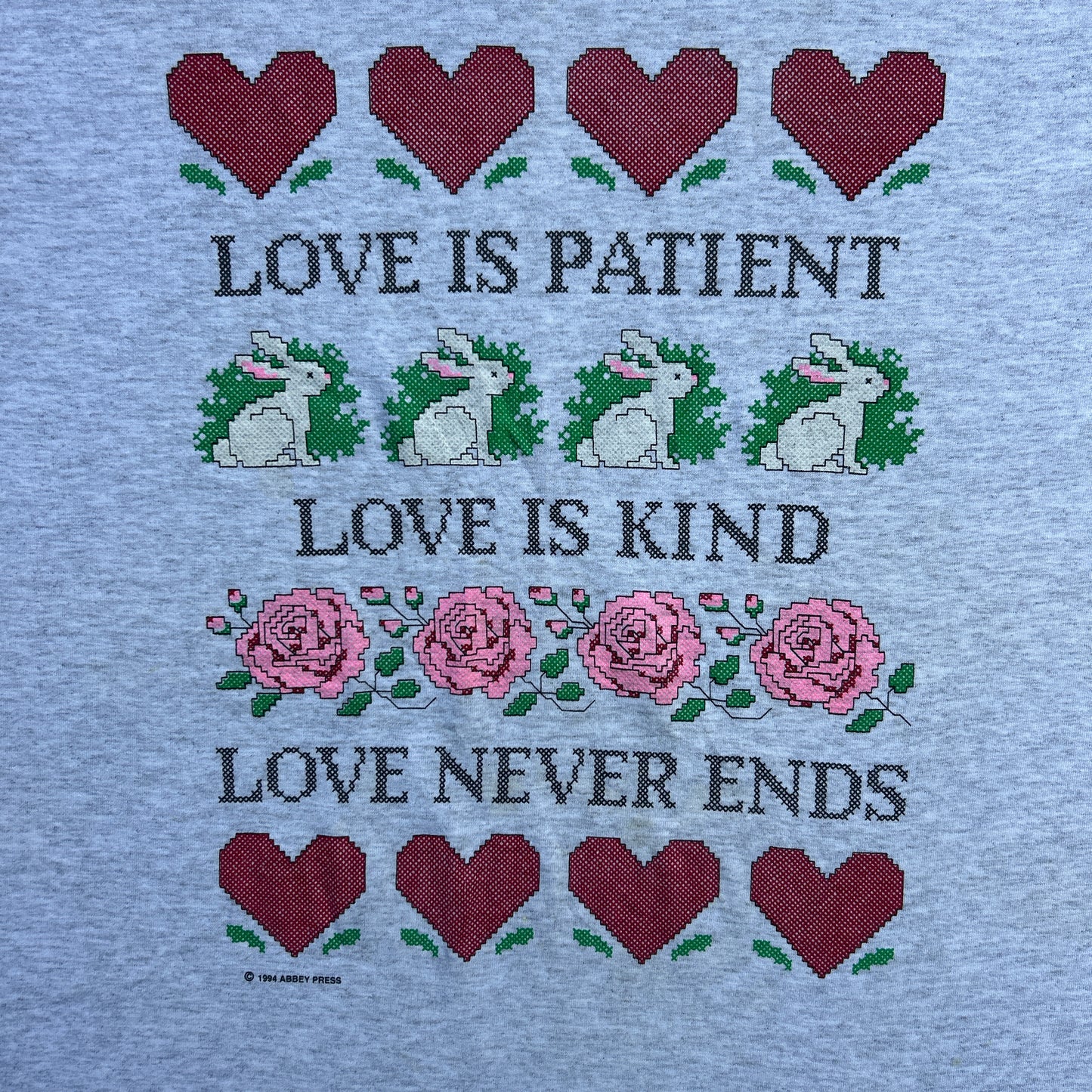 Vintage 90s Love Is Patient, Love Is Kind, Love Never Ends, 1994 T-shirt