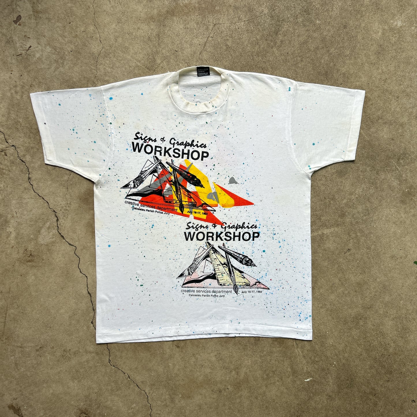 Vintage 90s Signs and Graphics Workshop, Art School 1992 T-shirt