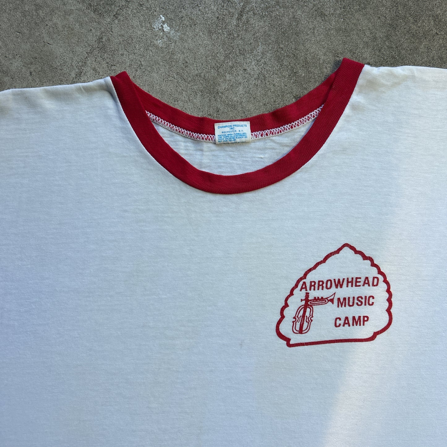 Vintage 70s Champion Branded, Arrowhead Music Camp USA Ringer T-shirt