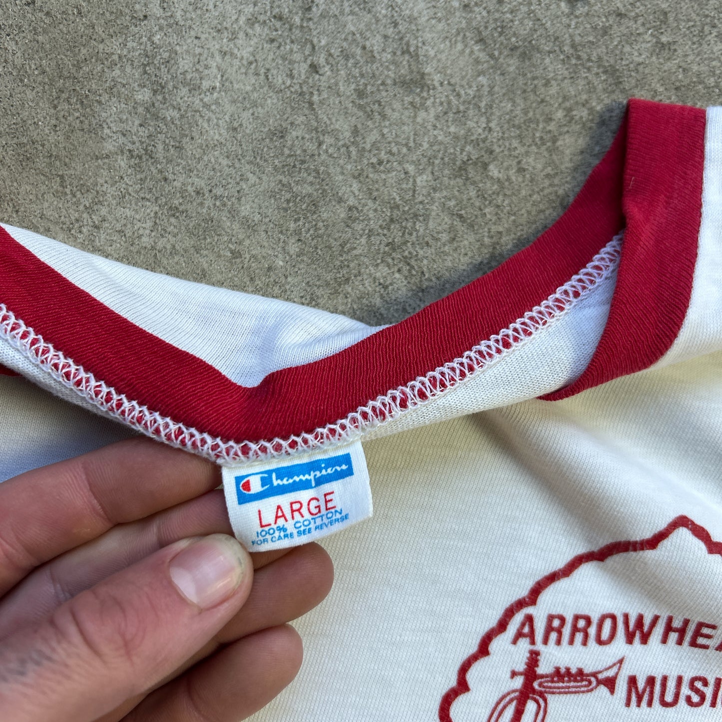 Vintage 70s Champion Branded, Arrowhead Music Camp USA Ringer T-shirt