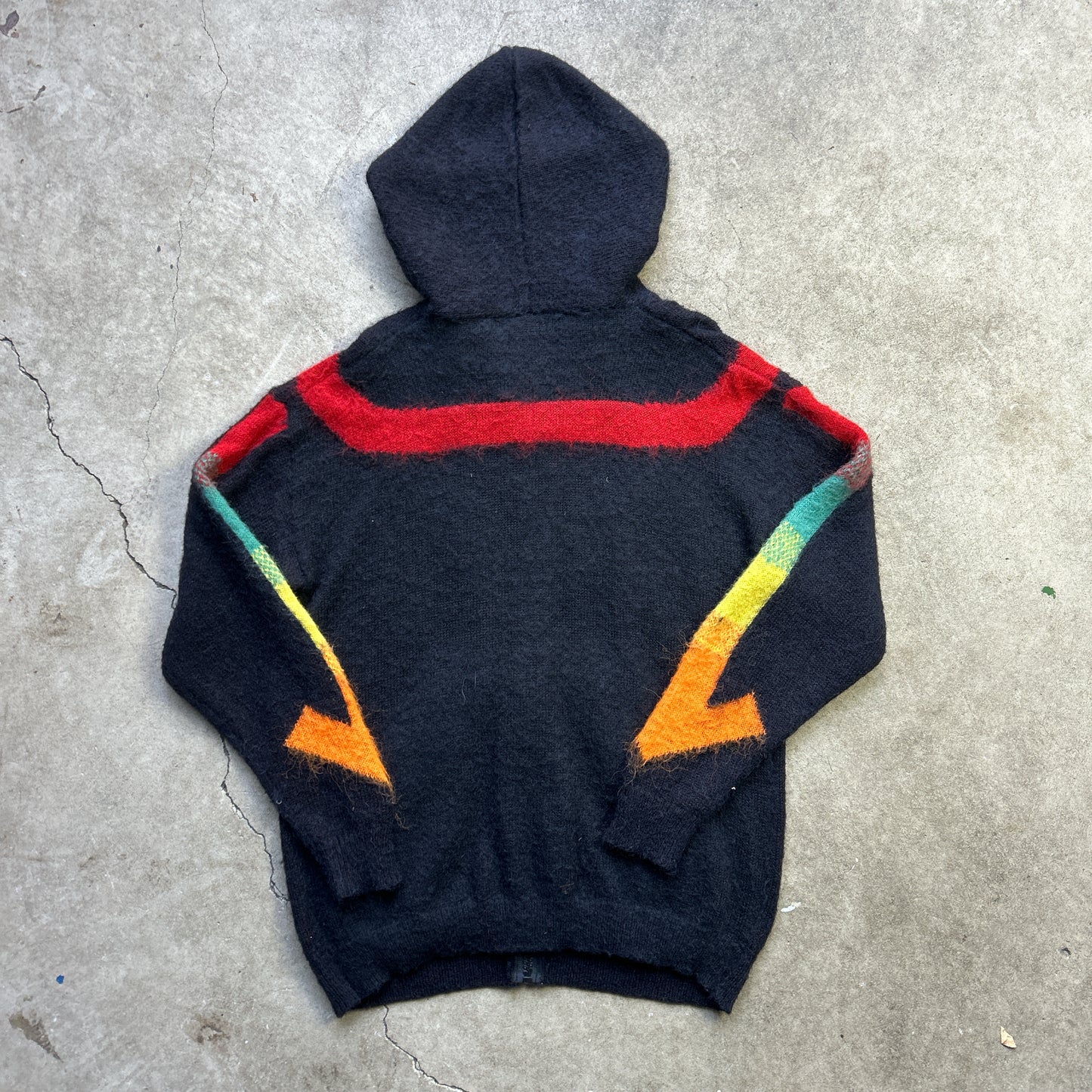 Vintage 2000s Off-White Oversized Mohair Hooded Sweater