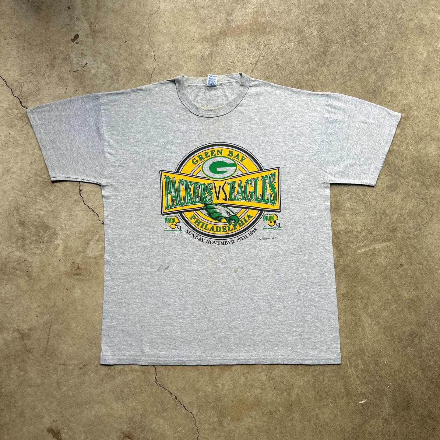Vintage 90s NFL GreenBay Packers Vs Philadelphia Eagles Match 1998 T-shirt