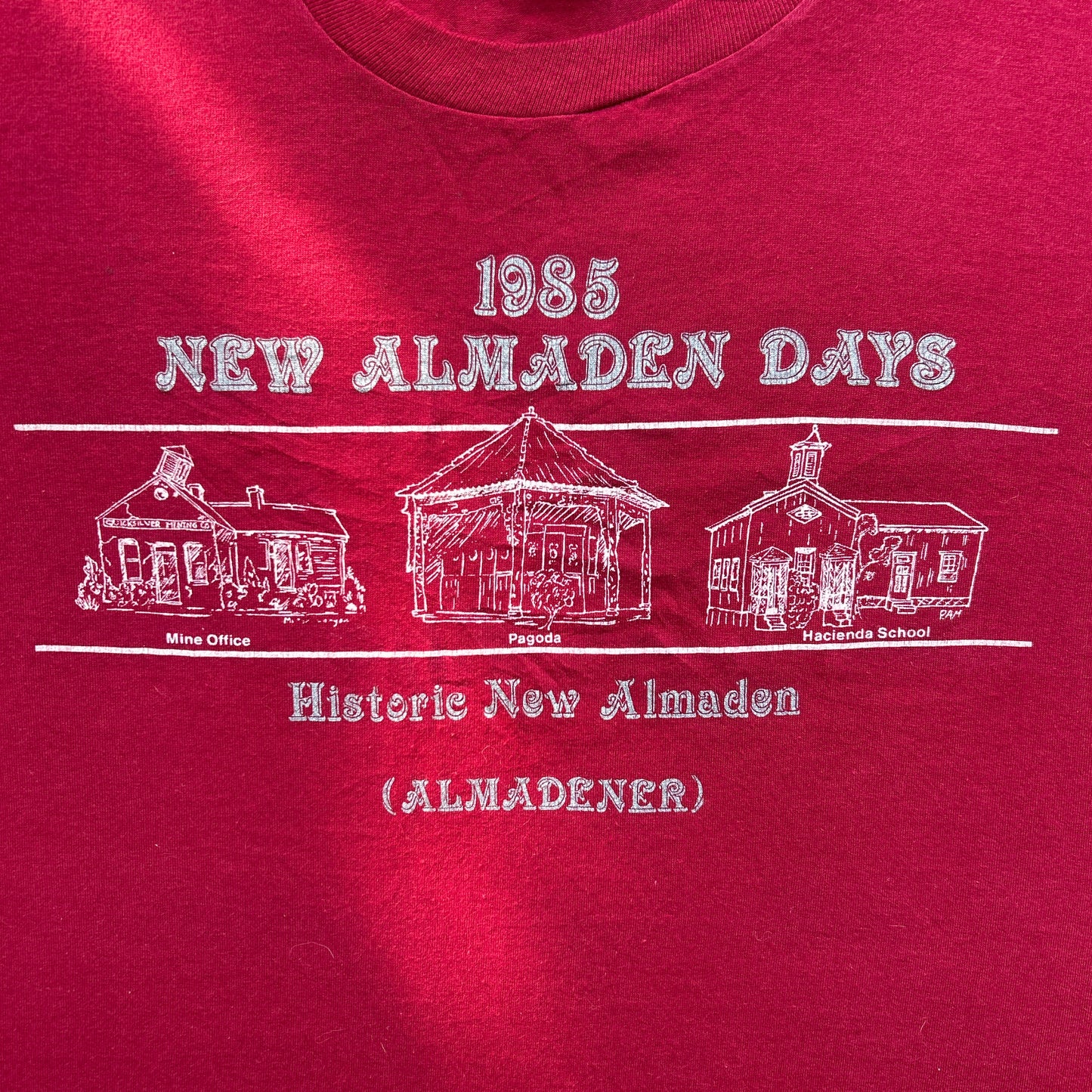 Vintage 80s New Almaden Days, Historic New Almaden 1985, "Gone But Not Forgotten" T-shirt