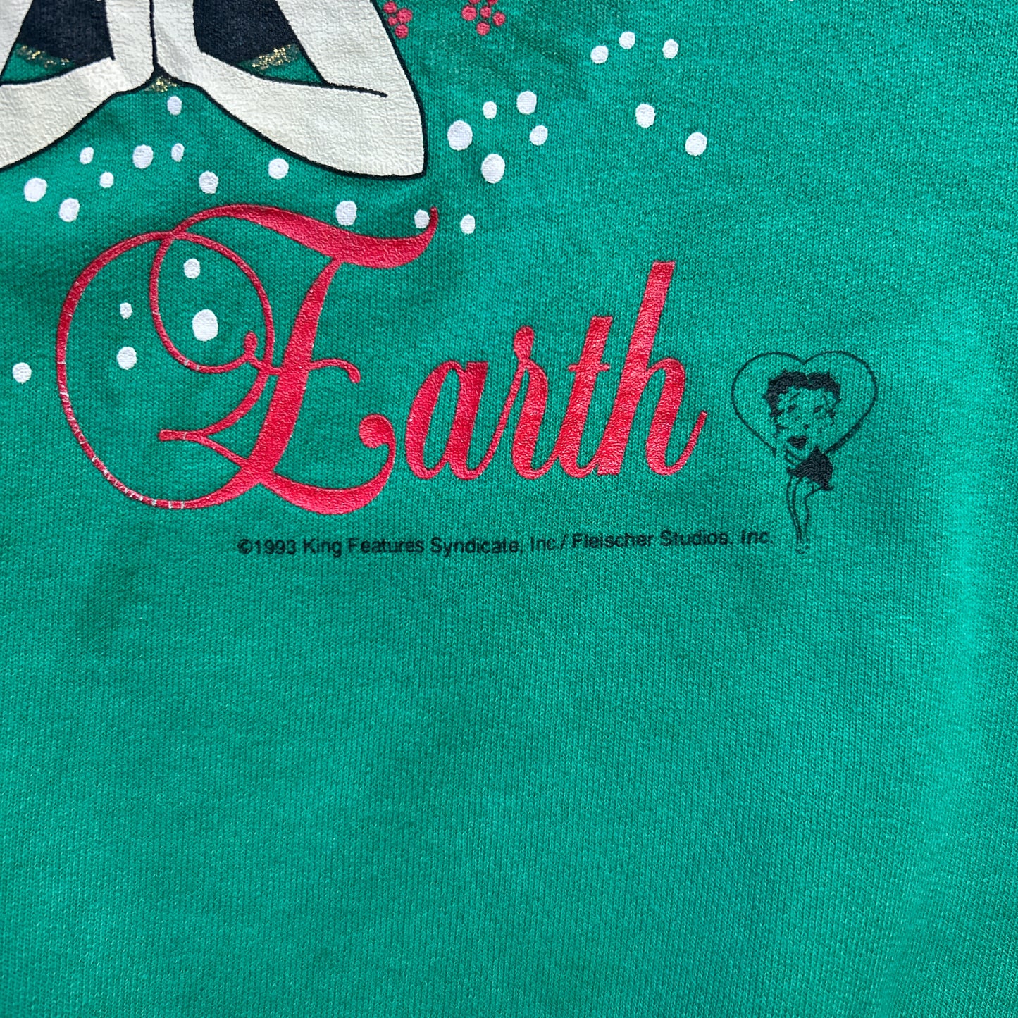 Vintage 90s Betty Boop Peace On Earth 1993 Crewneck Sweatshirt