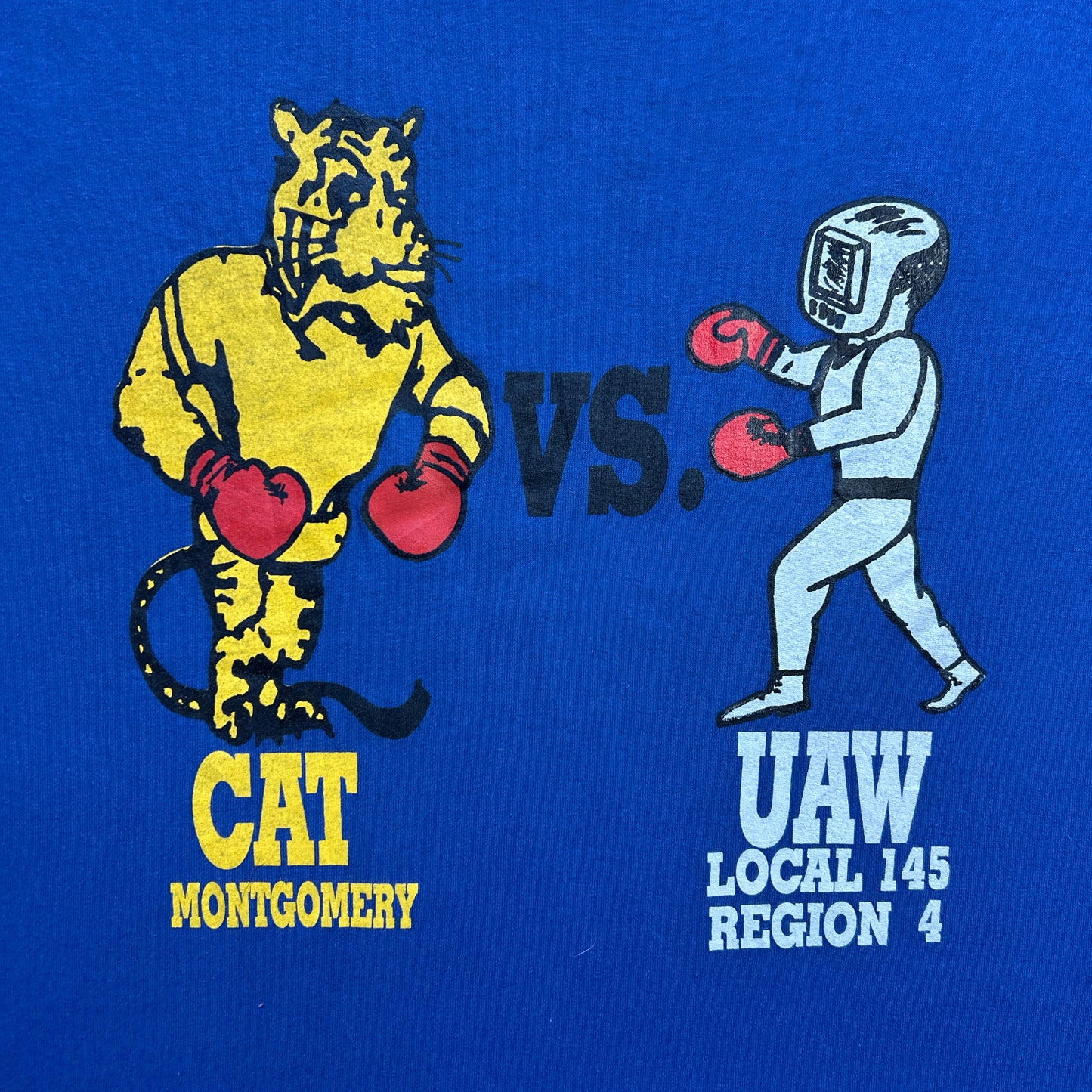 Vintage 80s I'm Locked Out By My Cat, Cat Montgomery VS. UAW Local 145 Region 4 T-shirt