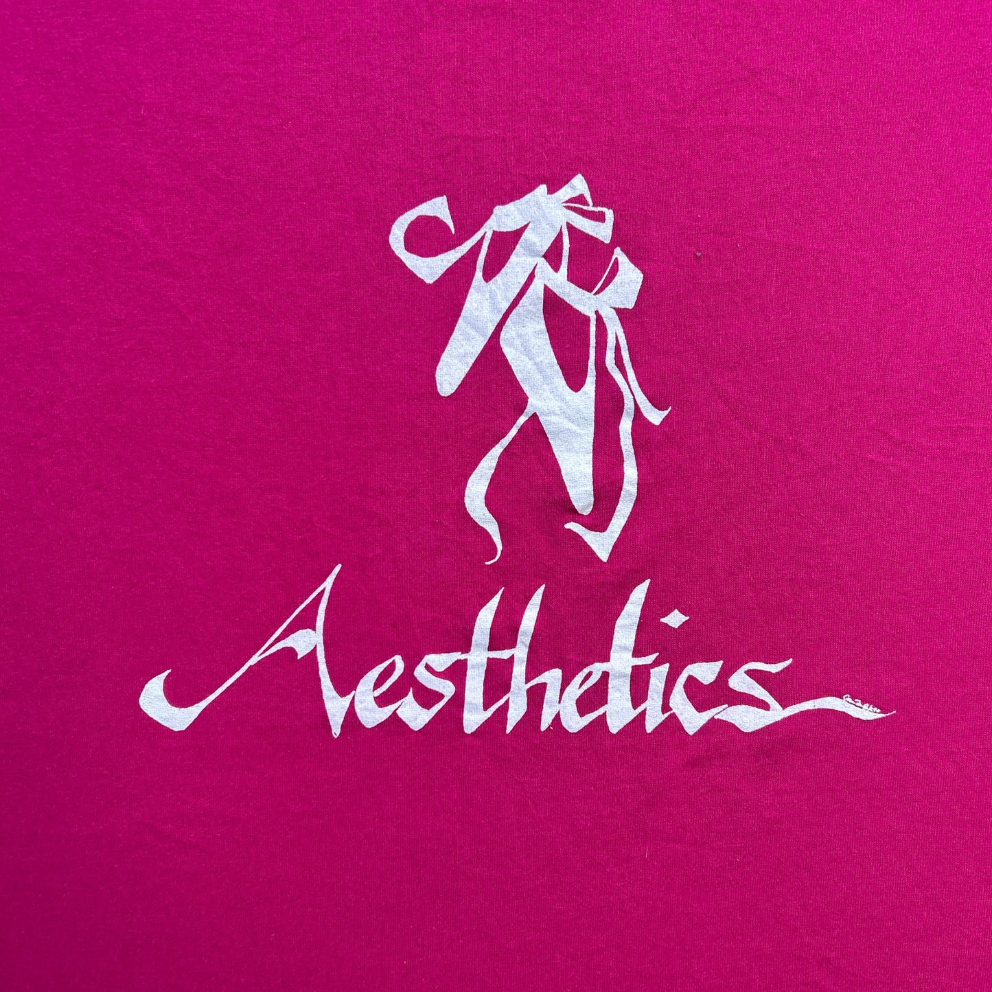 Vintage 90s Aesthetics, Two Tone Ballet Shoes Logo Graphic Print T-shirt