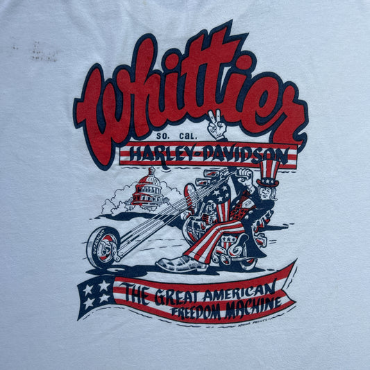 Vintage 90s Harley Davidson Motorcycles The Great American Freedom Machine, Uncle Sam T-shirt