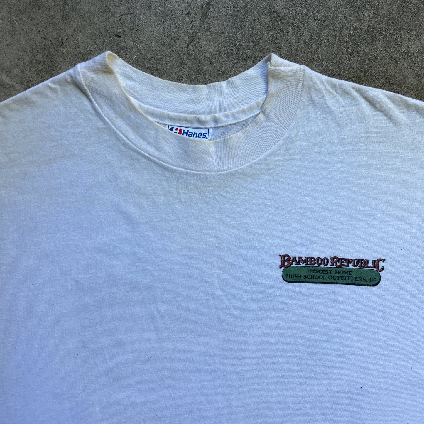 Vintage 80s Bamboo Republic Forest Home High School Outfitters T-shirt