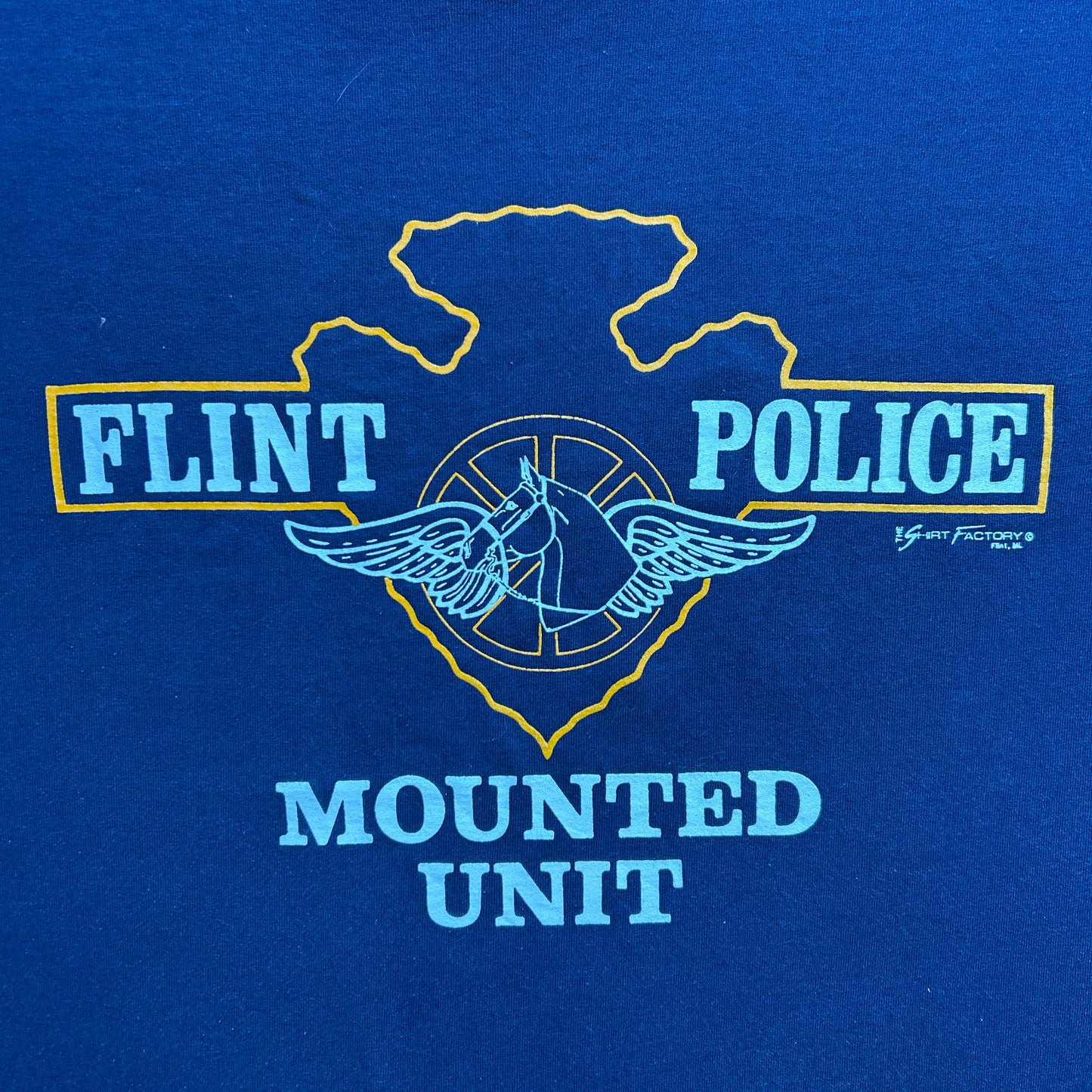 Vintage 80s Flint, Michigan Police Mounted Unit T-shirt