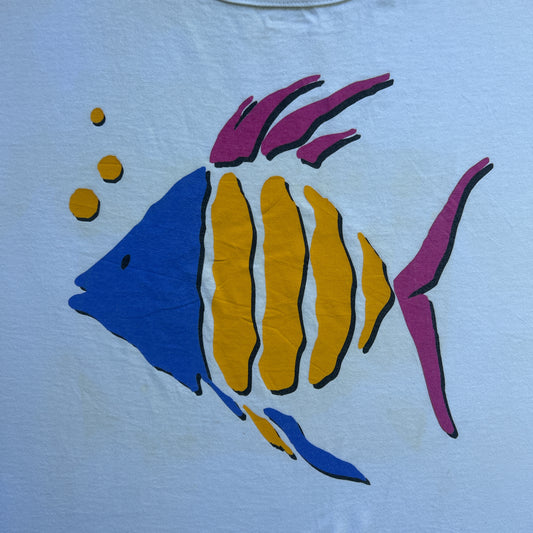 Vintage 80s Alore, Colourful Fish Art Print T-shirt