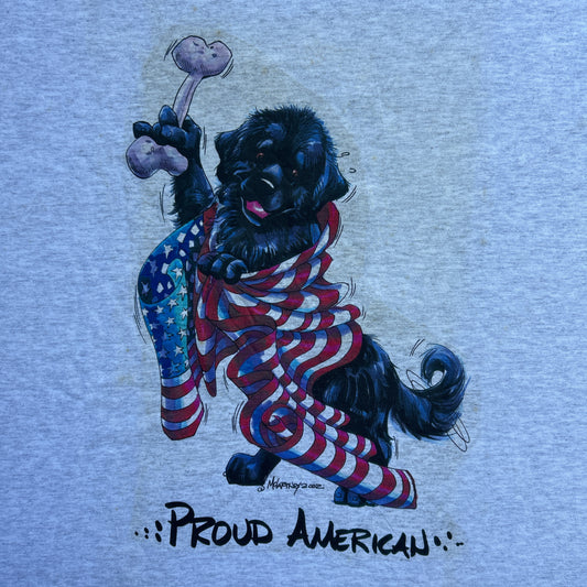 Vintage 2000s "Proud American" Puppy Dog T-shirt