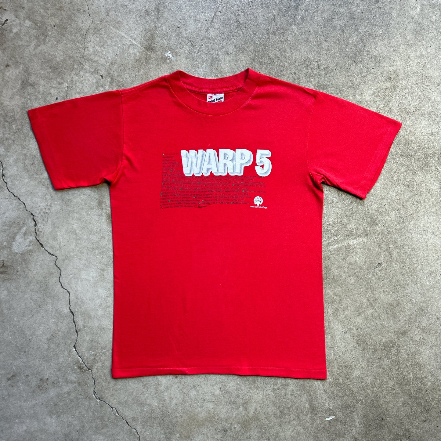 Vintage 90s WARP 5, 3D OAK Technology, T-shirt