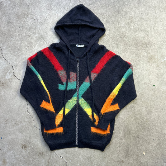 Vintage 2000s Off-White Oversized Mohair Hooded Sweater