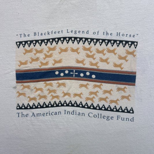 Vintage 90s The American Indian College Fund "The Blackfeet Legend Of The Horse" T-shirt