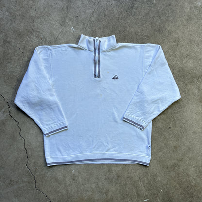 Vintage 90s Adidas Quater Zip Two-tone Collared Sweatshirt