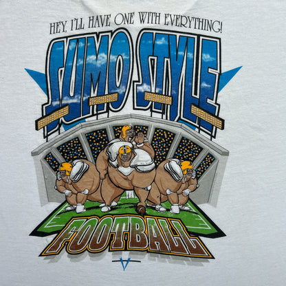 Vintage 90s "Hey I'll Have One With Everything", Sumo Style Football T-shirt