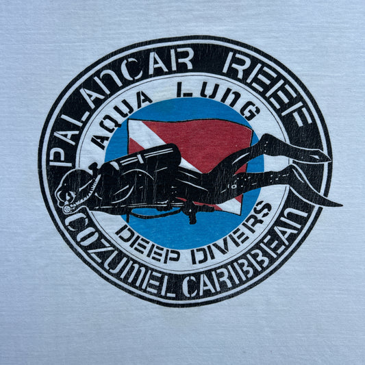 Vintage 90s Palancar Reef, Cozumel, Caribbean, Aqua Lung Deep Divers T-shirt