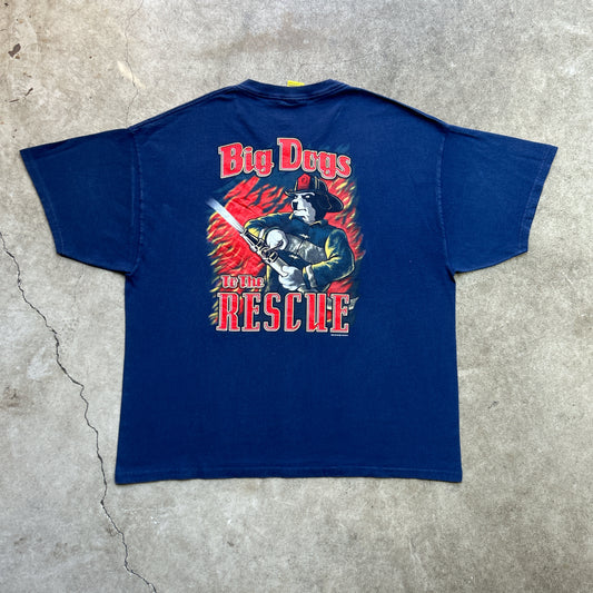 Vintage 90s Big Dogs To The Rescue Skate Brand T-shirt