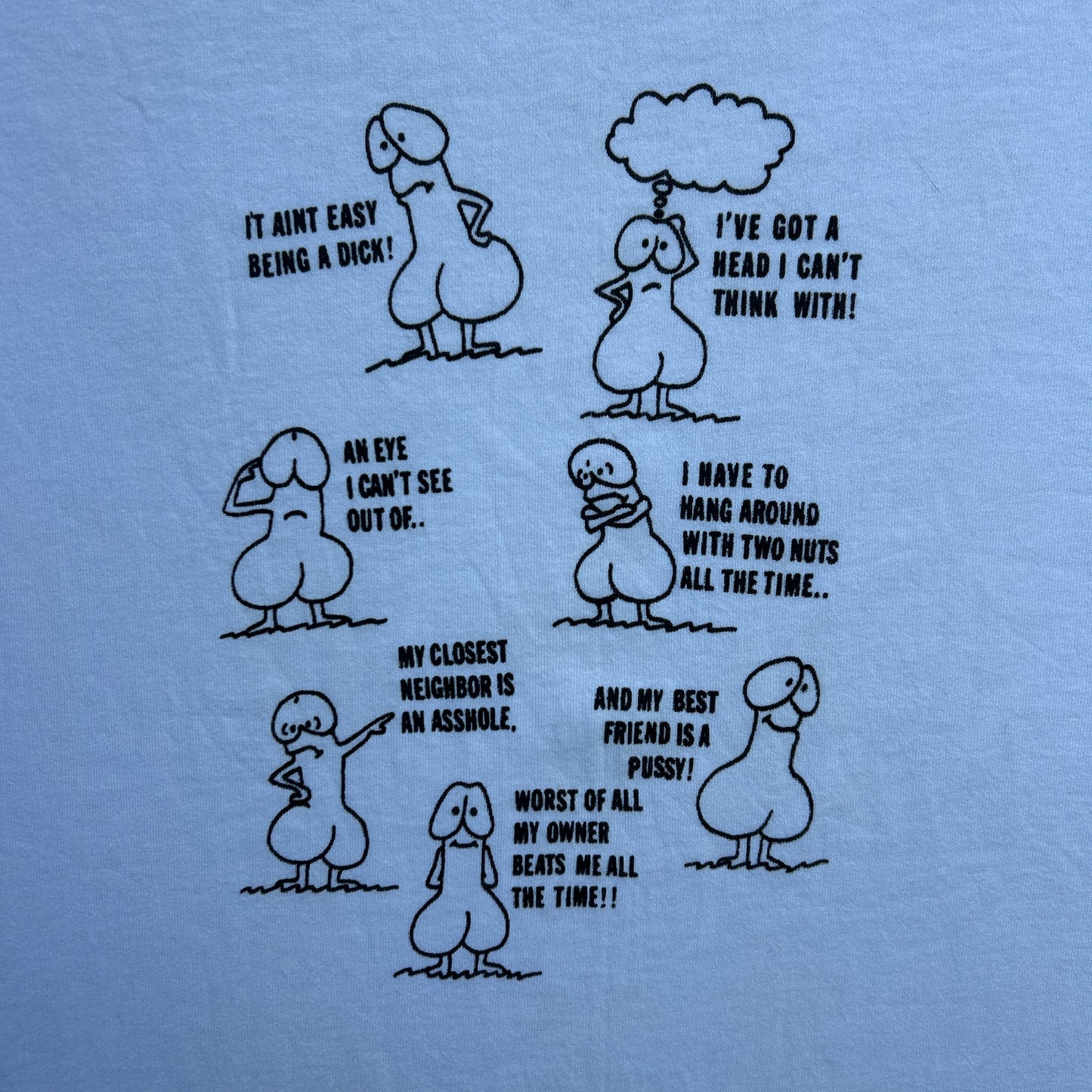 Vintage 90s Dick Joke Comic Strip T-shirt