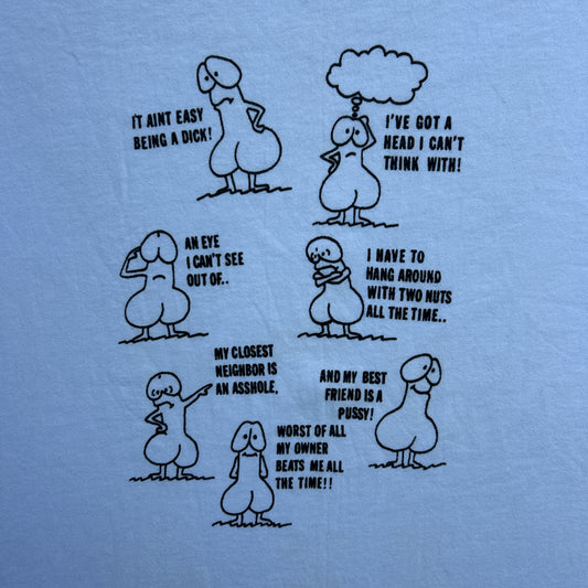 Vintage 90s Dick Joke Comic Strip T-shirt