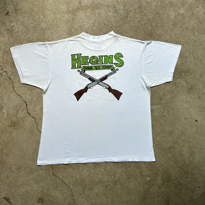 Vintage 90s Hegins Labor Day shoot "where the flag n' feathers fly" T-shirt