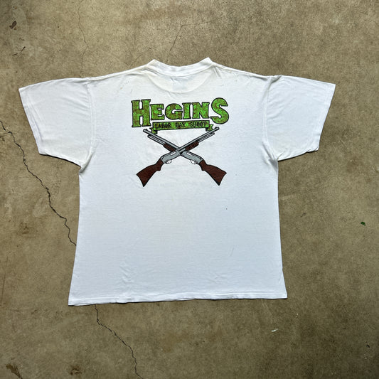 Vintage 90s Hegins Labor Day shoot "where the flag n' feathers fly" T-shirt