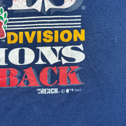 Vintage 90s MLB Braves Western Division Championships Back To Back 1992 T-shirt