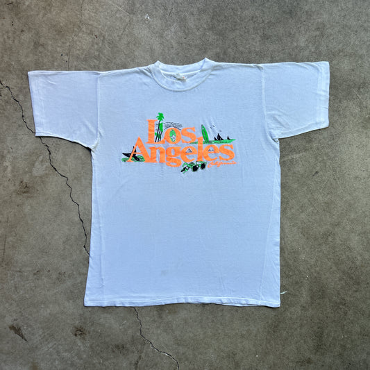 Vintage 80s Los Angeles LA, California, USA Cartoon Graphic Print T-shirt