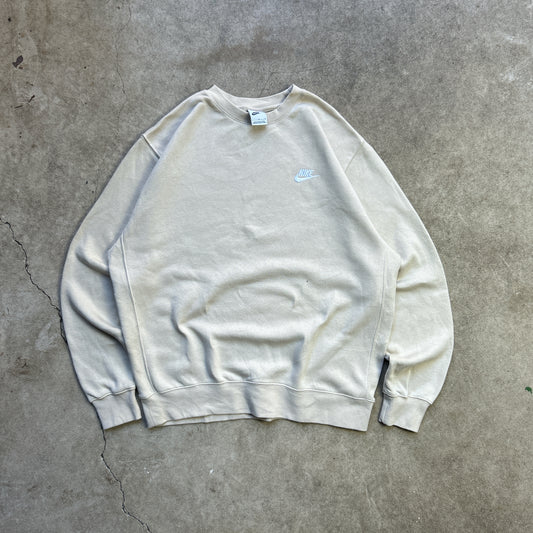 Vintage 2000s Cream Nike Crewneck Sweatshirt