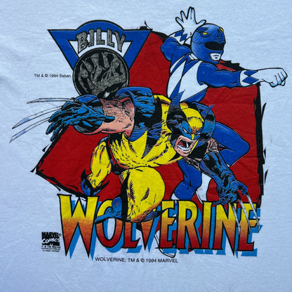 Vintage 90s Rare Marvel Comics X Power Rangers, Wolverine X Billy, 1994 T-shirt