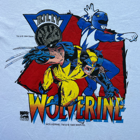 Vintage 90s Rare Marvel Comics X Power Rangers, Wolverine X Billy, 1994 T-shirt