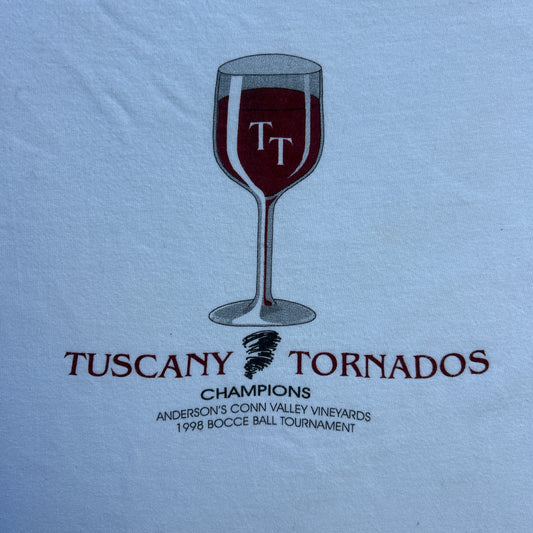 Vintage 90s Italian Tuscany Tornados Champions, Conn Valley, USA T-shirt