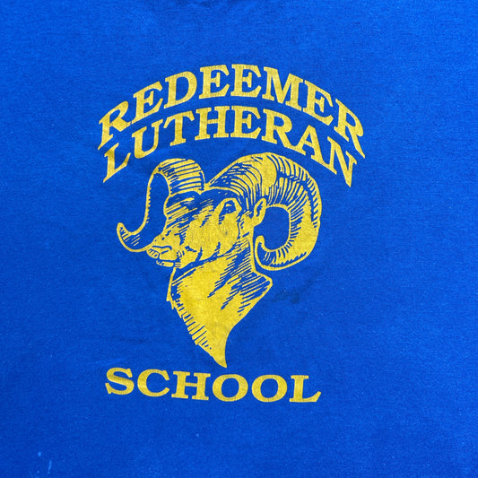 Vintage 80s USA Redeemer Lutheran School Uniform, Mountain Goat Graphic Print 1987 T-shirt