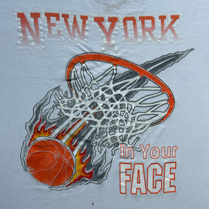 Vintage 80s Basketball On Fire, "In Your Face" T-shirt