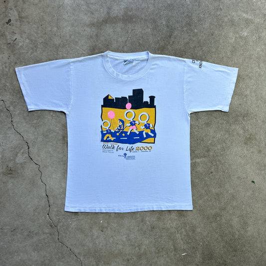 Vintage 2000s Walk For Life, Step Against Breast Cancer T-shirt