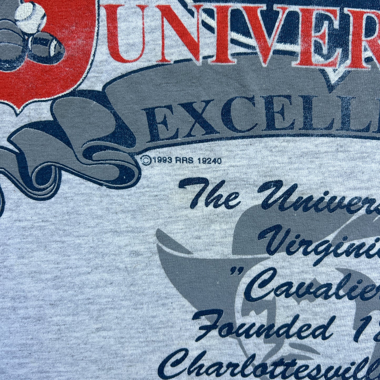 Vintage 90s  Virginia University, Tradition Excellence 1993 T-shirt