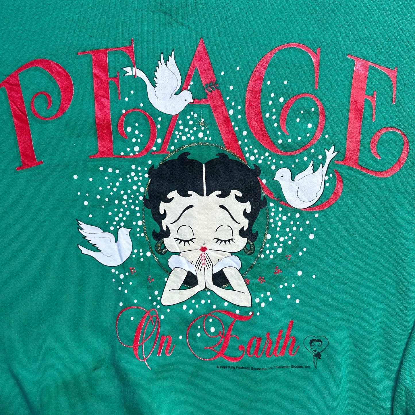 Vintage 90s Betty Boop Peace On Earth 1993 Crewneck Sweatshirt
