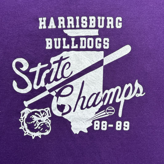 Vintage 80s Harrisburg USA, Bulldogs, State Champs 1988-89 T-shirt