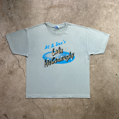 Vintage 90s Al & Dec's Lake McConaughy, USA, Y2K Mr Clean Style Graphic Print T-shirt