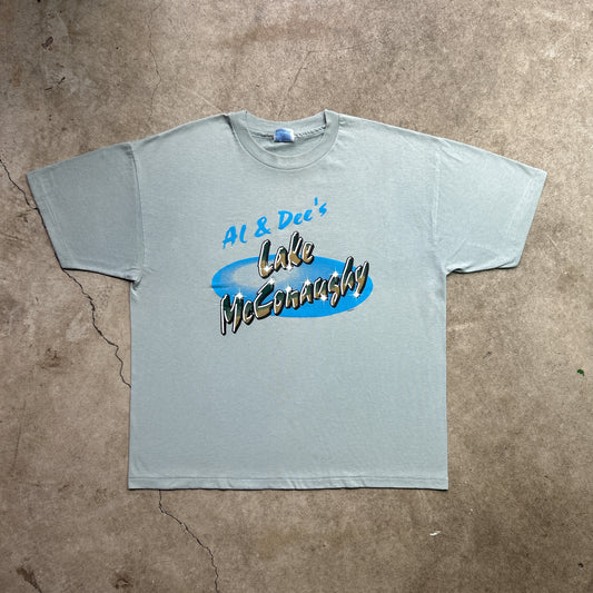 Vintage 90s Al & Dec's Lake McConaughy, USA, Y2K Mr Clean Style Graphic Print T-shirt