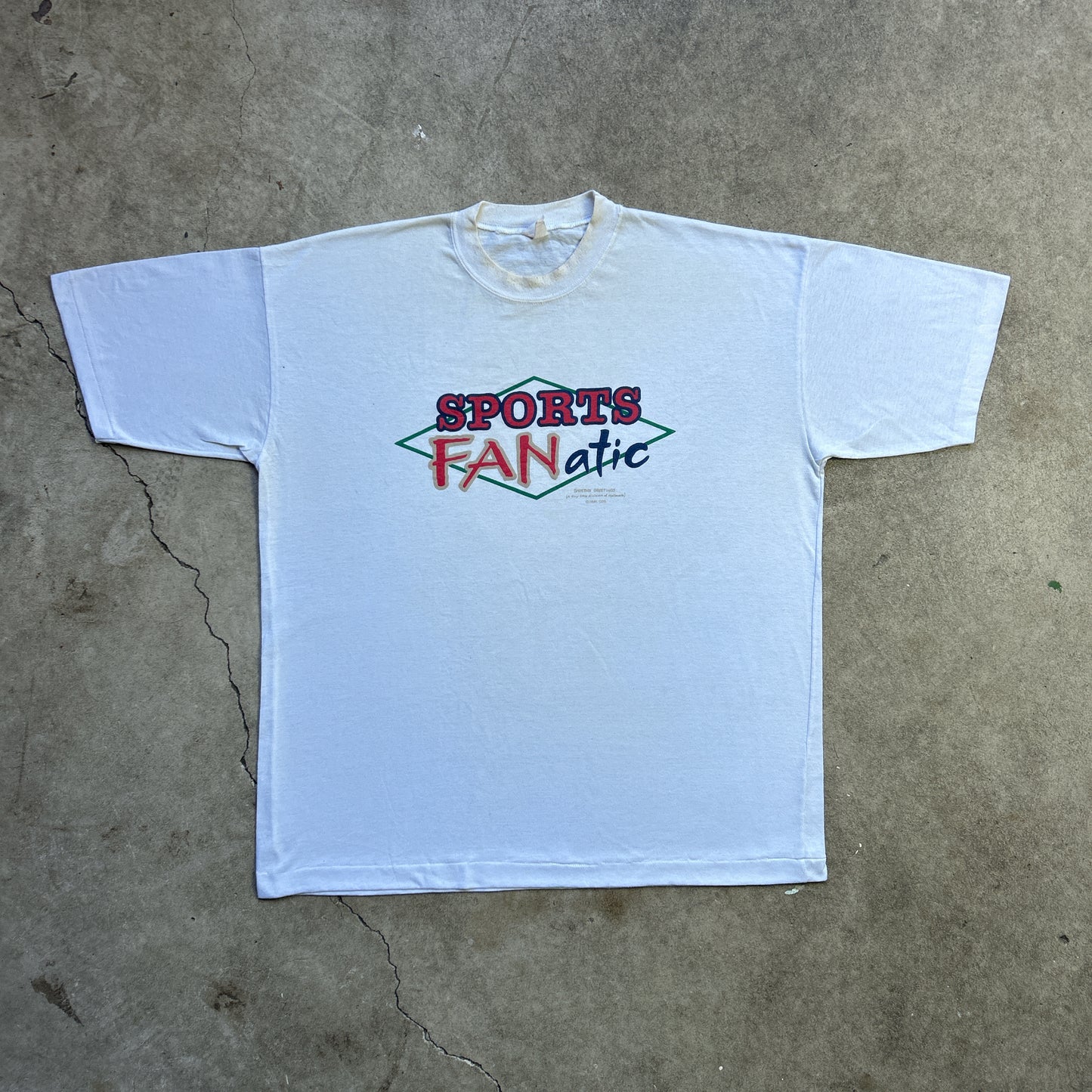 Vintage 90s Shoebox Greeting Card, Sports Fanatics T-shirt