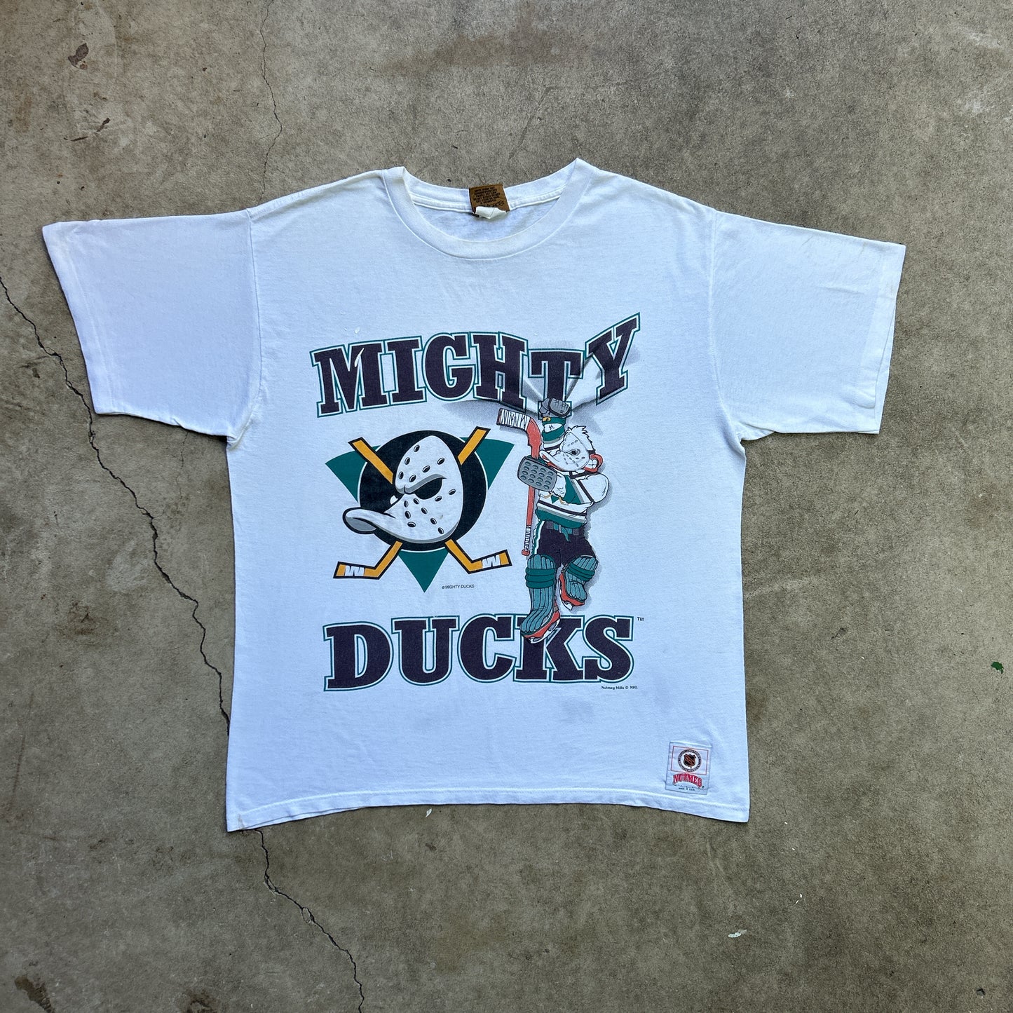 Vintage 90s Mighty Ducks Promotional Movie Merchandise NHL X Nutmeg T-shirt