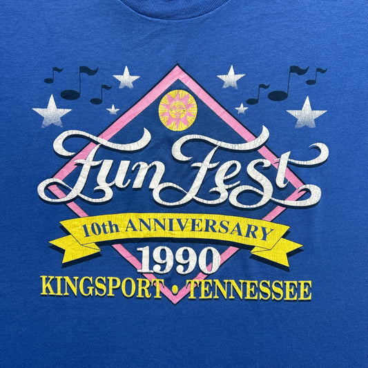 Vintage 90s 1990 Fun Fest 10th Anniversary, Kingsport, Tennessee, T-shirt