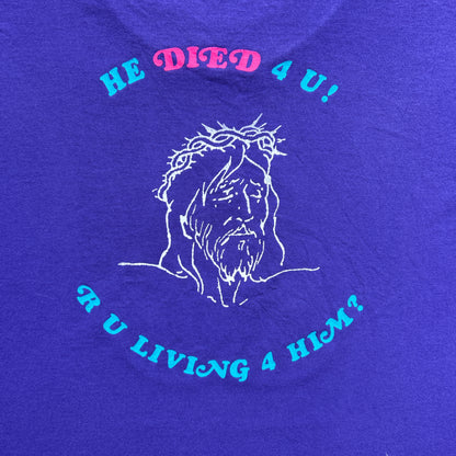 Vintage 90s C.I.A, Christian In Action, Official Member, He Died 4 U!, R U Living For Him? T-shirt